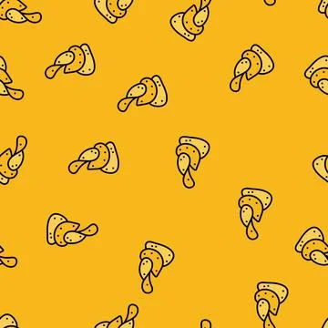 Potato chips snack food vector seamless pattern 스톡 일러스트