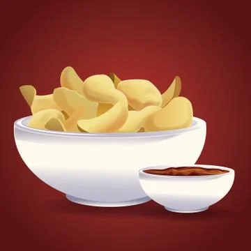Potato chips snacks Stock Illustration