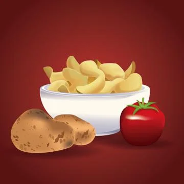 Potato chips snacks Illustrazione stock