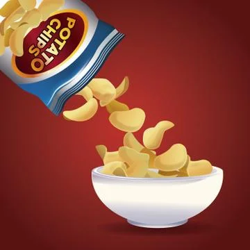 Potato chips snacks Stock Illustration