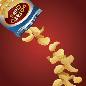 Potato chips snacks Illustrazione stock