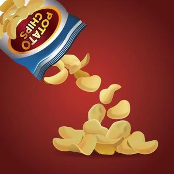 Potato chips snacks Stock Illustration