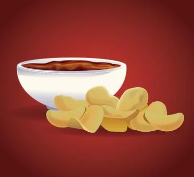 Potato chips snacks Stock Illustration