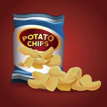 Potato chips snacks Stock Illustration
