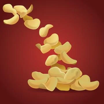 Potato chips snacks Stock Illustration