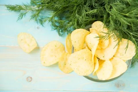 Potato chips with spicy Foto stock