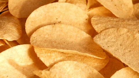 Potato chips UHD macro Video stock 88483993