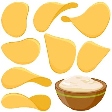 Potato chips. Vector illustration. Stock Illustration
