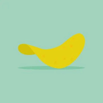 Potato chips vector. Potato chips on green background. Stock Illustration