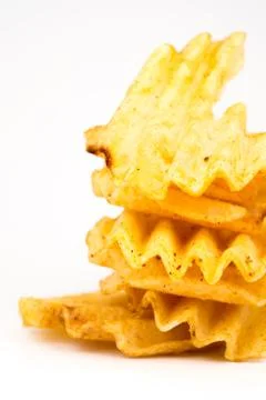 Potato chips on a white background Stock Photos