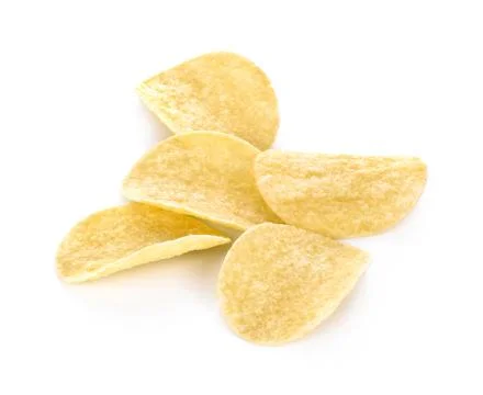 Potato chips on white background Stock Photos