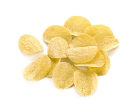 Potato chips on white background Stock Photos