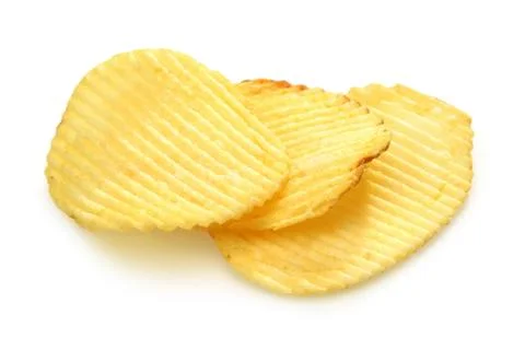 Potato Chips on white background Stock Photos