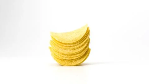 Potato chips on a white background. Foto stock