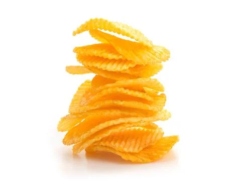 Potato chips on white background Stock Photos