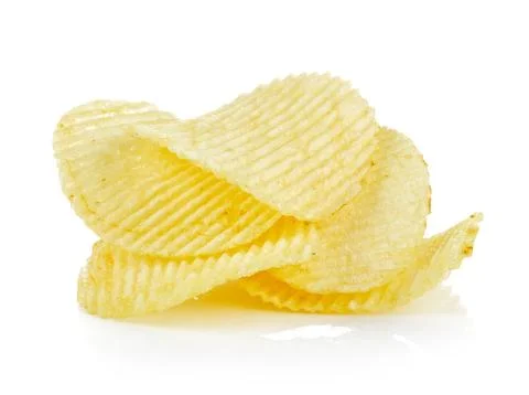 Potato chips on white background Stock Photos