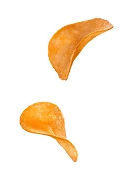 Potato chips on white background Stock Photos