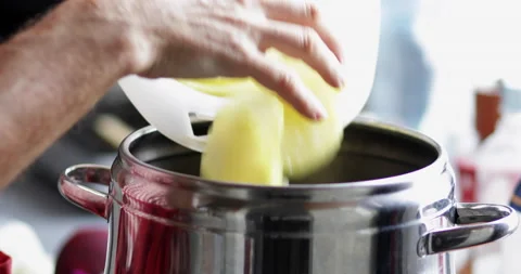 Potato cooking, close up Stock Footage 170452265