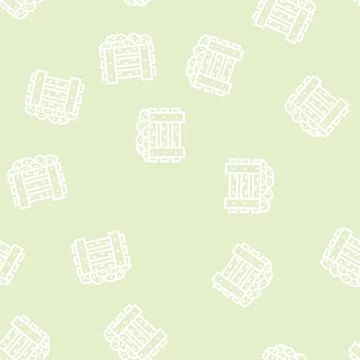 Potato crate line vector seamless pattern Stock Illustration