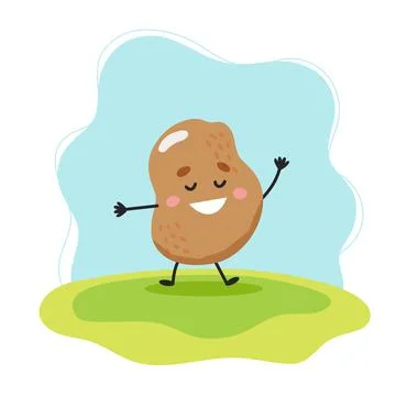 Potato cute character, vector illustration for kids in cartoon style Illustration