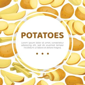 Potato Design with Raw Root Vegetable with Peel Vector Template Stock Illustration