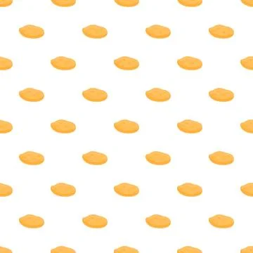 Potato flatbread pattern creating seamless food background Stock Illustration