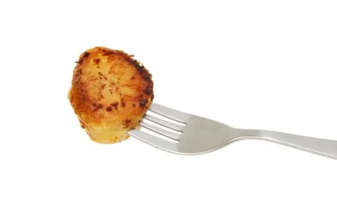 Potato on fork Stock Photos