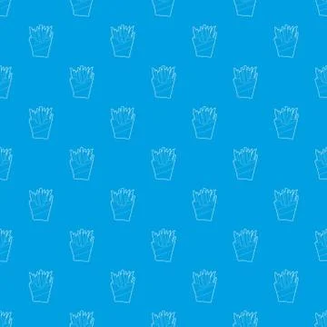 Potato fri pattern vector seamless blue Stock Illustration