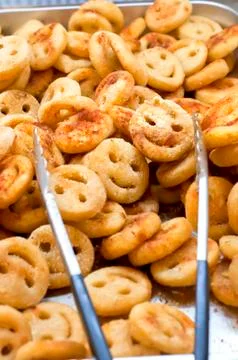 Potato fried smilies Stock Photos