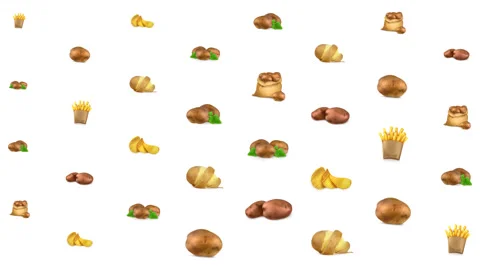 Potato Fries Chips 8K pattern loop background Stock Footage 156552187