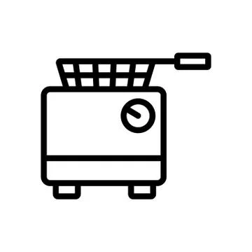 Potato fries by time icon vector outline illustration Illustrazione stock