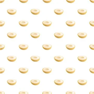 Potato half slices repeating pattern food background 스톡 일러스트