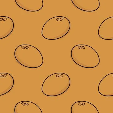 Potato hand drawn seamless pattern Stock Illustration