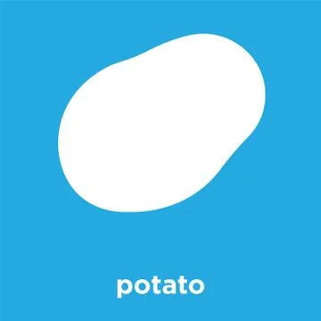 Potato icon isolated on blue background Stock Illustration