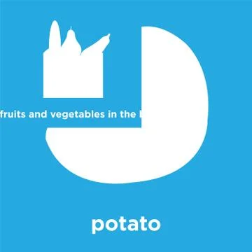 Potato icon isolated on blue background Stock Illustration