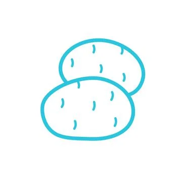 Potato icon. Isolated on white background. From blue icon set. Stock Illustration