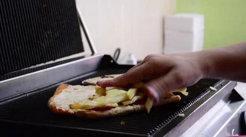Potato inside Sandwich - 1 Stock Footage 43351439
