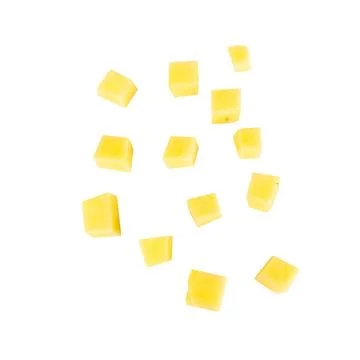 Potato isolated on white background slice cube fresh Stock Photos