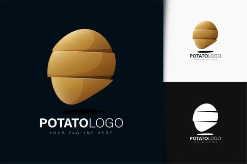 Potato logo design with gradient Stock Illustration