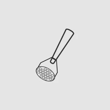 Potato masher icon flat. Stock Illustration