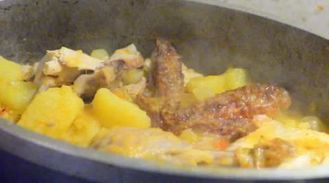 Potato, meat Stock Footage 34269815