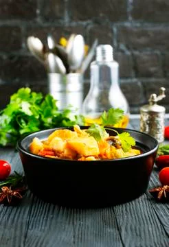 Potato with meat Stock Photos