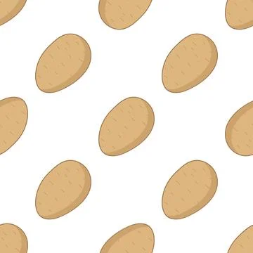 Potato pattern in the flat style on a white background Stock Illustration