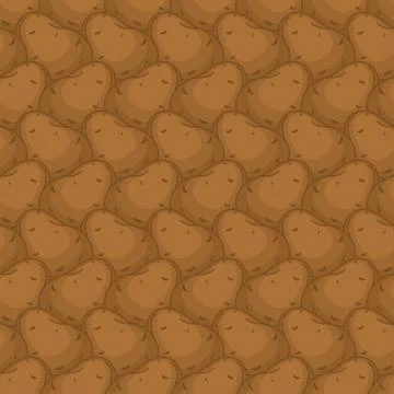 Potato pattern seamless. Potatoes background. vegetable texture. Cartoon styl Stock Illustration