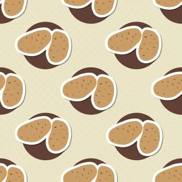 Potato pattern. seamless texture with ripe potatoes Stock Illustration