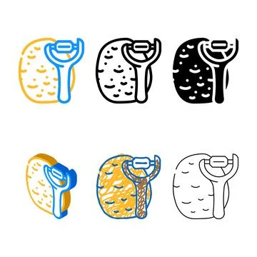 Potato peeler color icon vector clean Stock Illustration