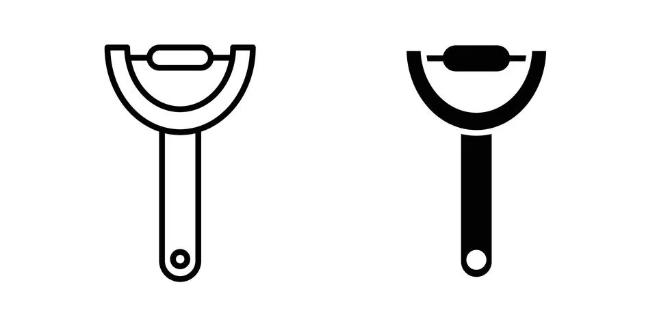 Potato peeler icon vector template set in black Stock Illustration
