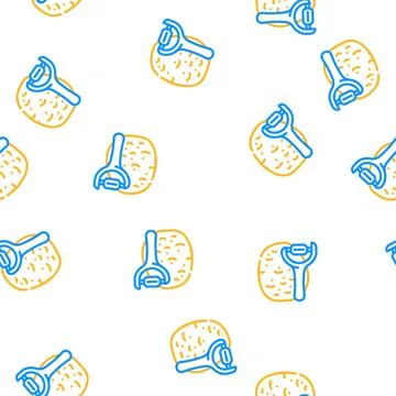 Potato peeler vector seamless pattern 스톡 일러스트
