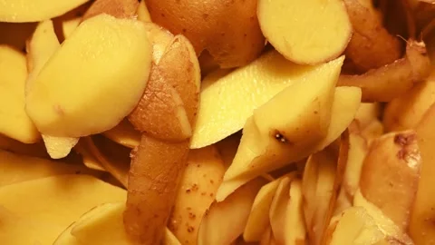 Potato peels for composting, Stock Footage 331942569