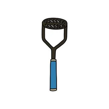 Potato pusher doodle icon, vector color illustration Stock Illustration